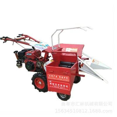 手扶玉米收獲割臺(tái) 電啟動(dòng)山地掰棒子機(jī) 苞谷扒皮單行收割機(jī)