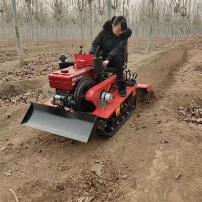 小型微耕機(jī) 大棚履帶式多功能開溝起壟旋耕機(jī) 山地農(nóng)用打田耕地機(jī)