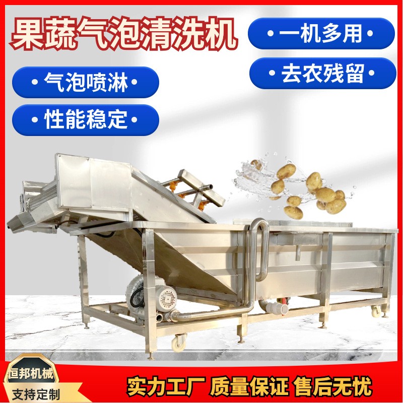 海鮮氣泡清洗機(jī)大型全自動果蔬清洗流水線多功能蔬菜辣椒清洗設(shè)備