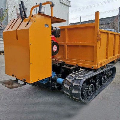 小型履帶運輸車手扶式農(nóng)用自卸車設備爬山虎田間育苗車機器批發(fā)