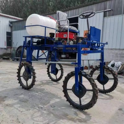 液壓升降麥田除草滅蟲噴霧機農(nóng)作物高桿噴藥車 柴油風冷四輪打藥機