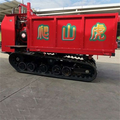 履帶運輸車爬山虎手扶式農(nóng)用自卸車設(shè)備小型手扶履帶運輸機器批發(fā)