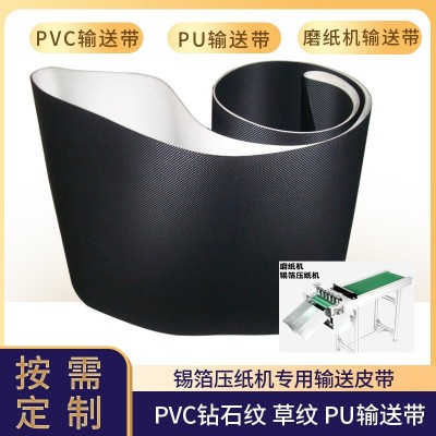 PU爬坡綠色輸送帶錫箔紙壓紙機(jī)新款皮帶 PVC鉆石紋磨紙機(jī)傳動皮帶
