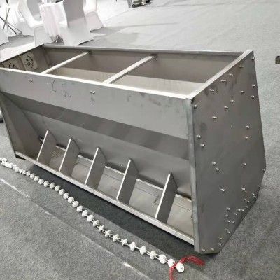 不銹鋼單雙面料槽 豬用自動(dòng)下料食槽保育料槽育肥料槽自動(dòng)喂料器